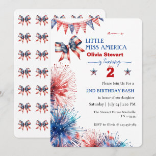 4 juli Little Miss America 2e verjaardag Kaart