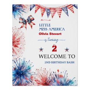 4 juli Little Miss America 2e verjaardag Welkom Perfect Poster
