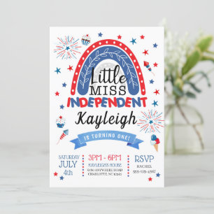 4 juli Little Miss Independent Verjaardag Kaart