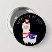 4 juli Llama-Button Ronde Button 7,6 Cm (Voorkant /achterkant)