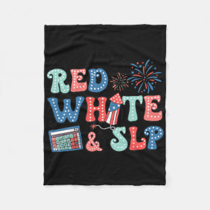 4 juli logopedie rood wit slp spraaktherapie fleece deken