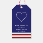 4 juli Love Sparkles Heart Cadeaulabel (Voorkant)