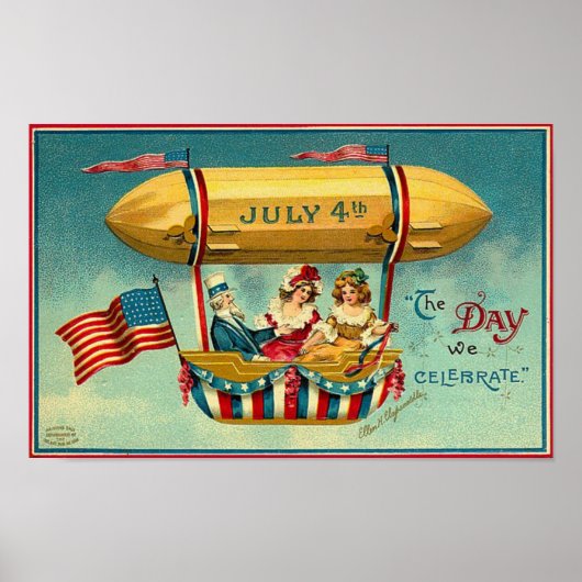 4 juli - Luchtvaart -  art Poster (Voorkant)