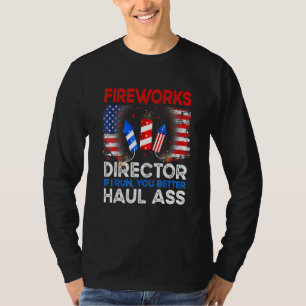 4 juli mannen vuurwerk directeur als ik je laat re t-shirt