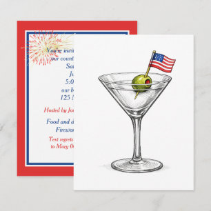 4 juli Martini met Amerikaanse vlag Kaart