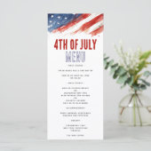4 juli Menu Kaart (Staand voorkant)