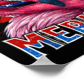 4 juli Merica Flamingo Amerikaanse vlag Kinder Man Poster (Hoek)
