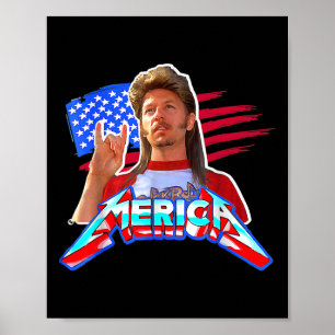 4 juli Merica Funny met  naam Joe Lov Poster