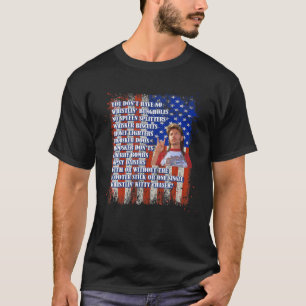 4 juli Merica Funny met naam Lover F T-shirt