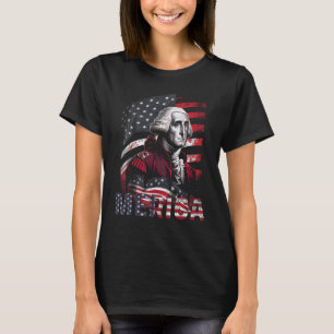 4 juli Merica George Washington Mannen Vrouwen Ame T-shirt