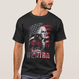 4 juli Merica George Washington Mannen Vrouwen Ame T-shirt