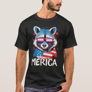 4 juli Merica wasbeer Geslacht Vloeibare zonnebril T-shirt