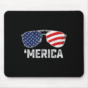 4 juli Merica Zonnebril Amerikaanse Vlag Patriotti Muismat