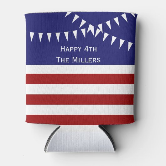 4 juli met de Koelbox van de vlaggen Blikjeskoeler (Voorkant)