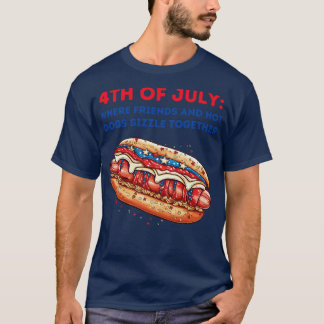 4 juli met vrienden en hotdogs t-shirt