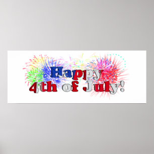 4 juli met vuurwerk poster