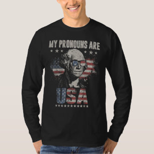 4 juli mijn voornaamwoorden zijn de vlag van de VS T-shirt