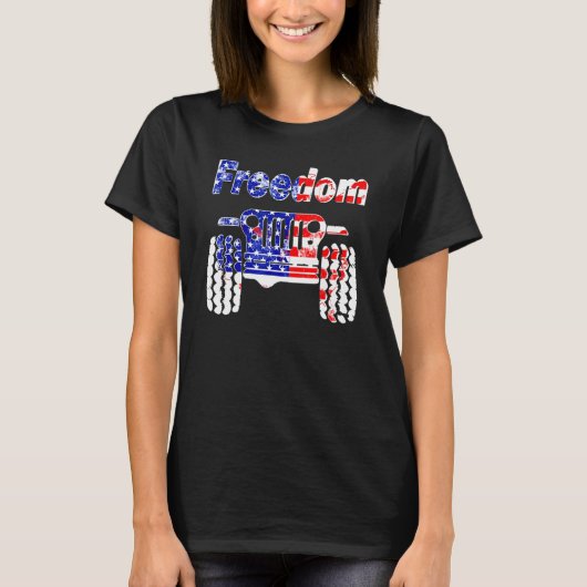 4 juli Modderrit UTV SXS Offroad Freedom Racer T-shirt (Voorkant)