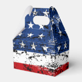 4 juli Monogram Naam Patriottische Amerikaanse vla Bedankdoosjes (Achterkant)