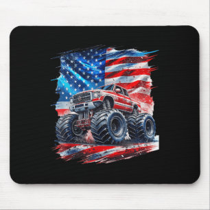 4 juli Monster Truck Amerikaanse Vlag Usa Jongens  Muismat