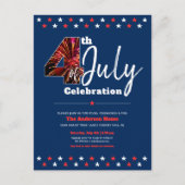 4 juli Mooi Moderne Vuurwerk USA Patriottisch Uitnodiging Briefkaart (Voorkant)