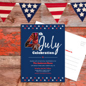 4 juli Mooi Moderne Vuurwerk USA Patriottisch Uitnodiging Briefkaart