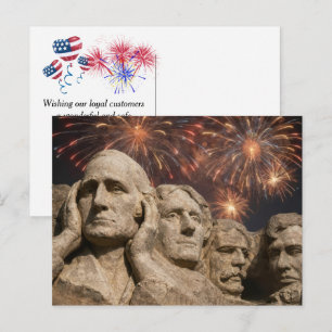 4 juli Mount Rushmore Humor met Vuurwerk Briefkaart