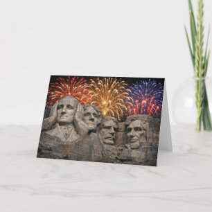 4 juli Mount Rushmore Humor met Vuurwerk Kaart