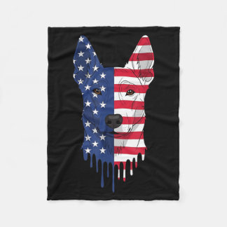 4 juli MUDI hond AAAmerikaanse vlag patriottisch Fleece Deken