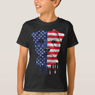 4 juli Norfolk Terrier-hond Amerikaanse vlag T-shirt