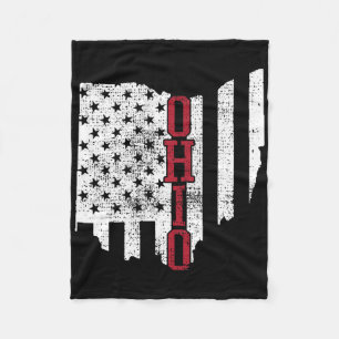 4 juli Ohio US Flag States Fleece Deken