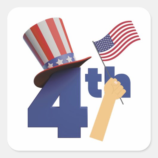 4 juli Onafhankelijke dag Vierkante Sticker (Voorkant)