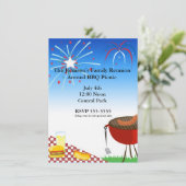 4 juli Onafhankelijkheid Picknick BBQ Uitnodiging (Staand voorkant)