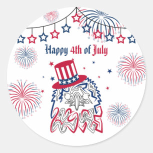 4 juli Onafhankelijkheidsdag Amerikaanse adelaar Ronde Sticker