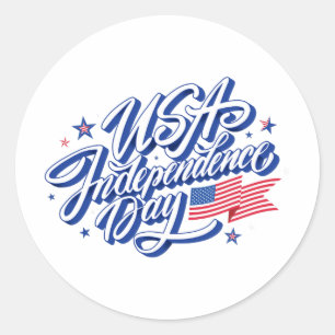 4 juli Onafhankelijkheidsdag Amerikaanse vlag Patr Ronde Sticker