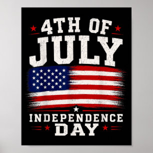 4 juli Onafhankelijkheidsdag Amerikaanse Vlag Poster