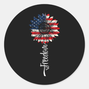 4 juli Onafhankelijkheidsdag Amerikaanse vlag Zonn Ronde Sticker