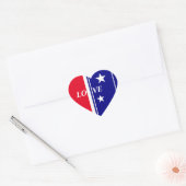 4 juli Onafhankelijkheidsdag cadeaus Hart Sticker (Envelop)