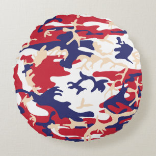 4 juli, Onafhankelijkheidsdag, Camouflage Beige Rond Kussen