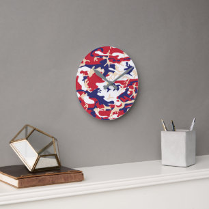 4 juli, Onafhankelijkheidsdag, Camouflage Beige Ronde Klok