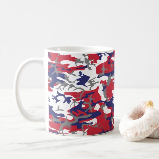 4 juli, Onafhankelijkheidsdag, Camouflage Grijs Koffiemok (Met donut)