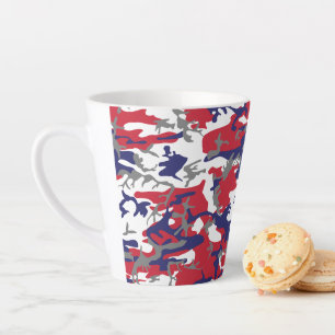 4 juli, Onafhankelijkheidsdag, Camouflage Grijs Latte Mok