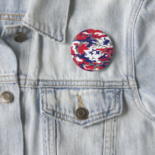 4 juli, Onafhankelijkheidsdag, Camouflage Grijs Ronde Button 5,7 Cm