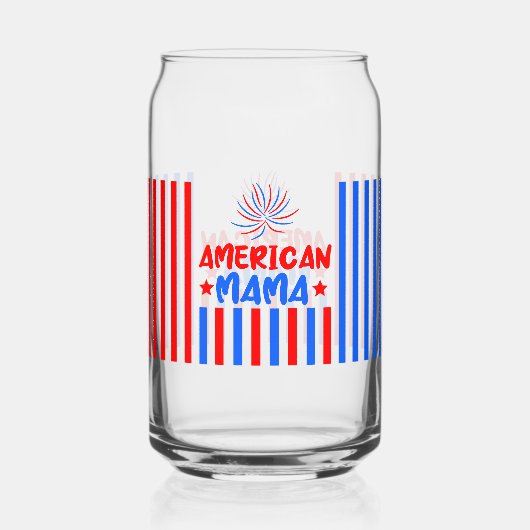 4 juli Onafhankelijkheidsdag Can Glass Wrap Blikvorm Glas (Voorkant)