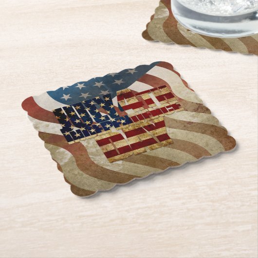  4 juli Onafhankelijkheidsdag Design Kartonnen Onderzetters (Gebogen)