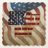 4 juli Onafhankelijkheidsdag Design Kartonnen Onderzetters (Voorkant)