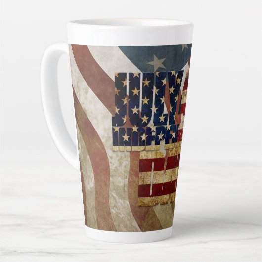  4 juli Onafhankelijkheidsdag Design Latte Mok (Linkerhoek)