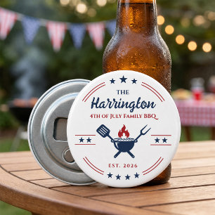 4 juli Onafhankelijkheidsdag Familie BBQ Button Flesopener