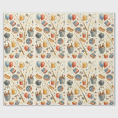 4 juli Onafhankelijkheidsdag feest voor liefhebber Cadeaupapier (Vlak)