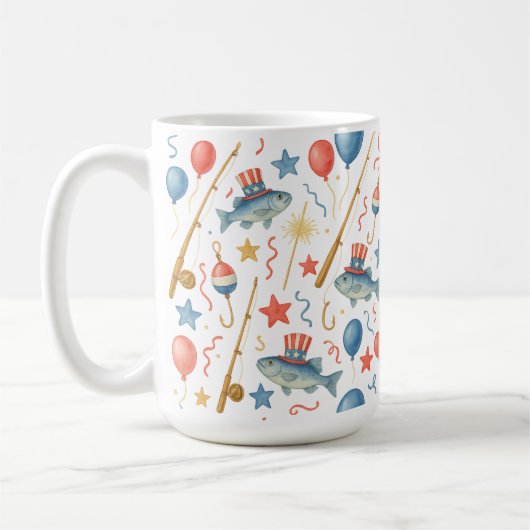 4 juli Onafhankelijkheidsdag feest voor liefhebber Koffiemok (Links)